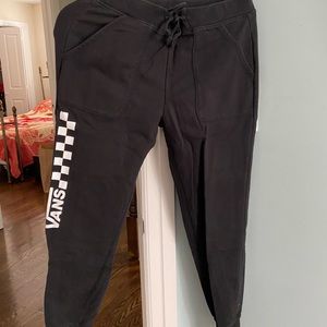 VANS BLACK CHECKERED SWEATPANTS (S)